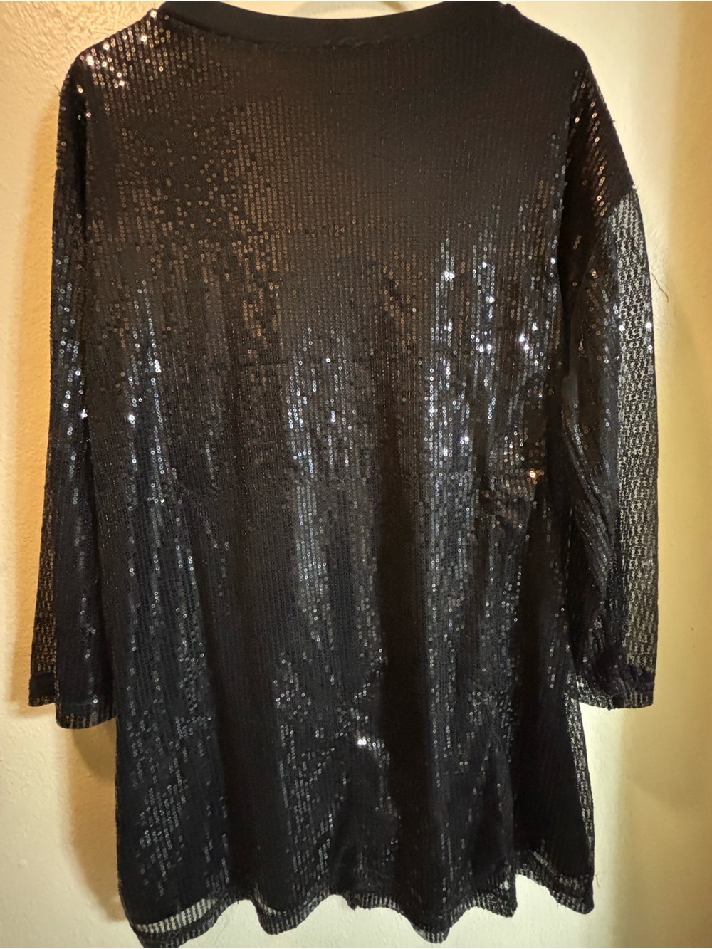 Black Sequin 'EXPENSIVE' Tunic Top/dress - Picture 4 of 9